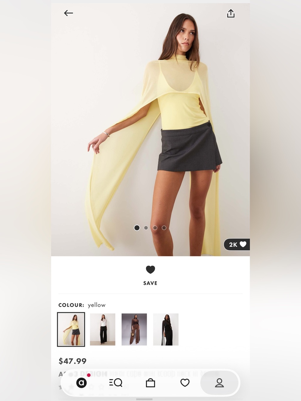 ASOS mesh cape scoop neck top- nwt